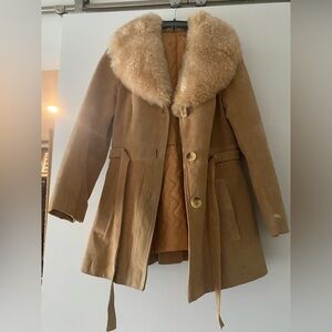 Vintage Sears Suede and Faux Fur Coat
